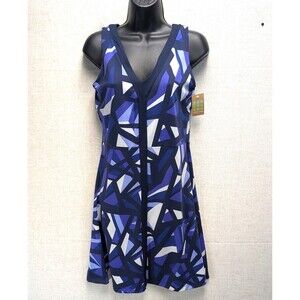 NWT Title Nine Hillary Dress Blue Geometric Performance Active Sports Women's S